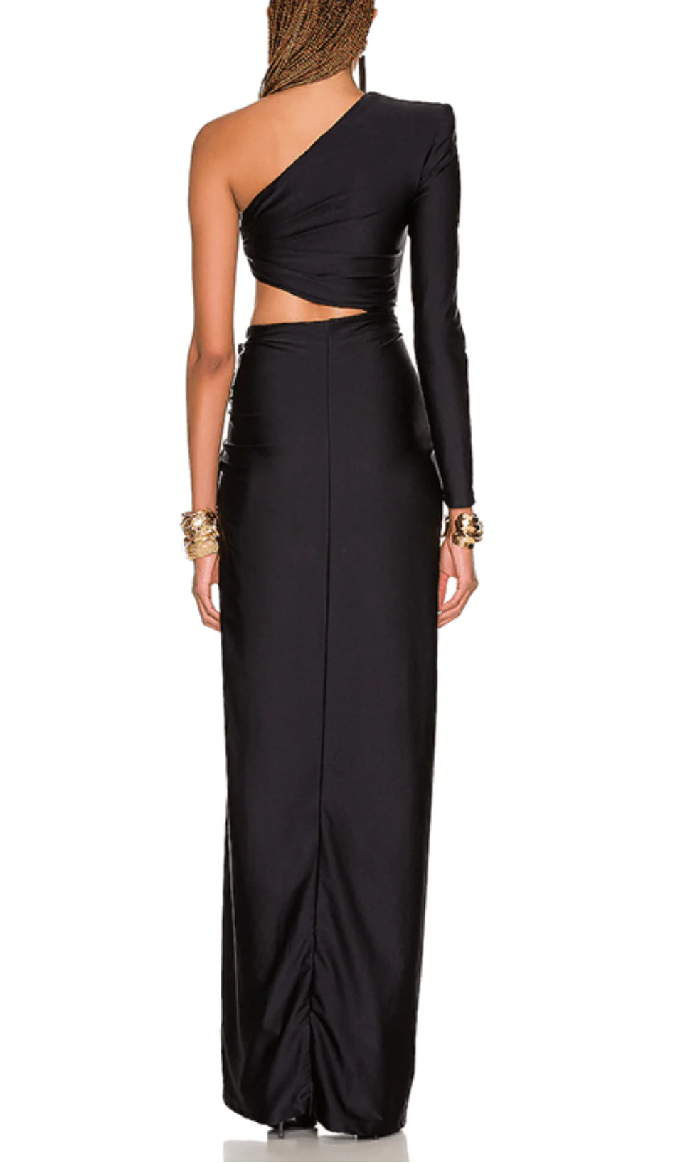 Robe de bal asymétrique, longueur au sol, taille haute, avec fente